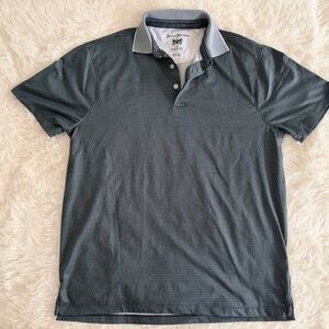 Hickey Freeman Black Golf Polo Shirt with Gray Accents - Size Small